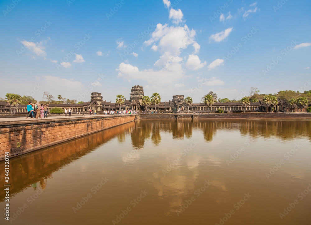 Fototapeta premium Angkor Wat, Cambodia - one the largest religious monument in the world, and the most famous landmark of the country