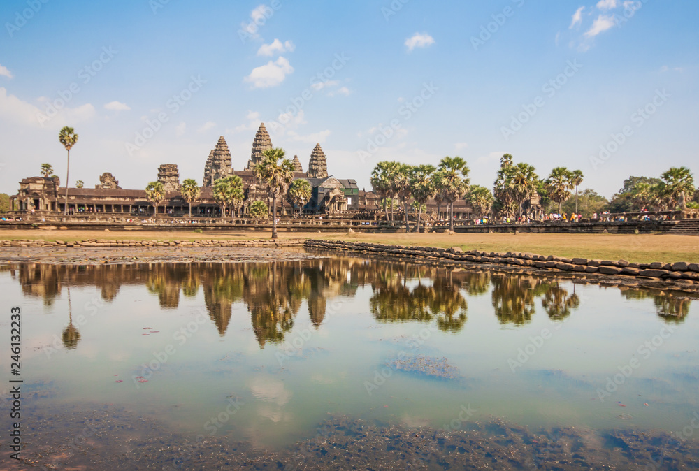 Obraz premium Angkor Wat, Cambodia - one the largest religious monument in the world, and the most famous landmark of the country