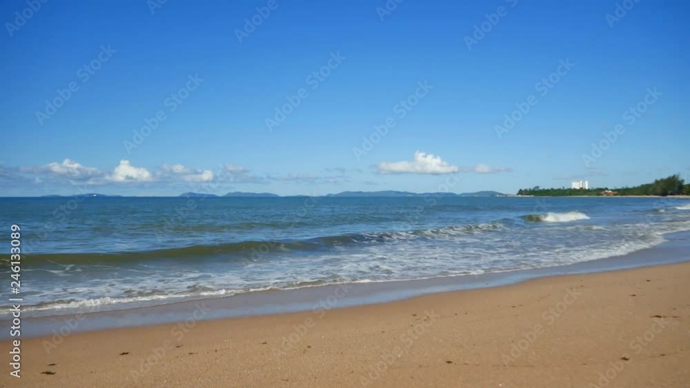 Beautiful long beach with blue sky in rayong thailand Beautiful long beach with blue sky in rayong thailand