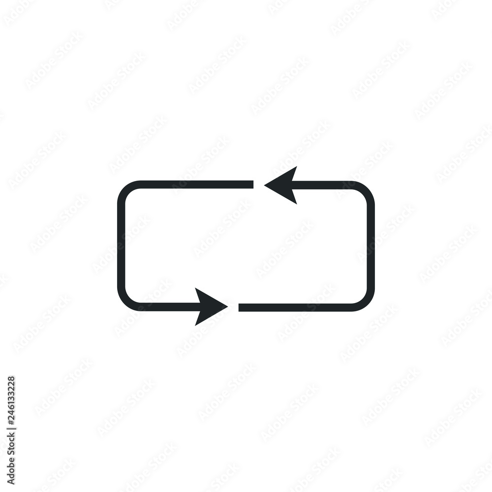 Simple black icon on white background. Repeat icon. Vector illustration web design element. Simple black icon on white background. Repeat icon. Vector illustration web design element.