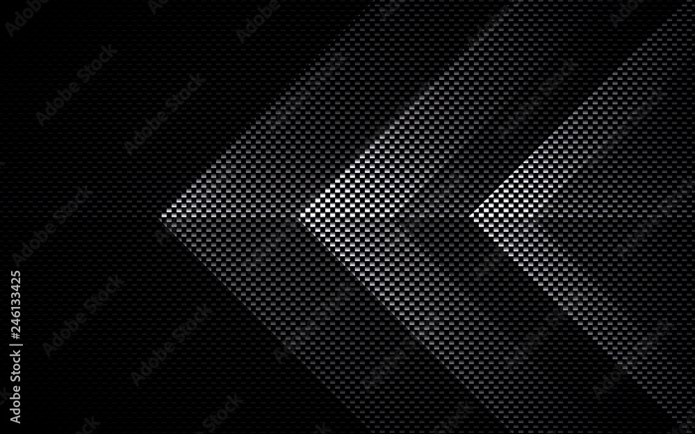 Black abstract tech geometric background. Line shape with light pattern composition.