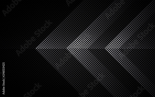 Black abstract tech geometric background. Line shape with light pattern composition.