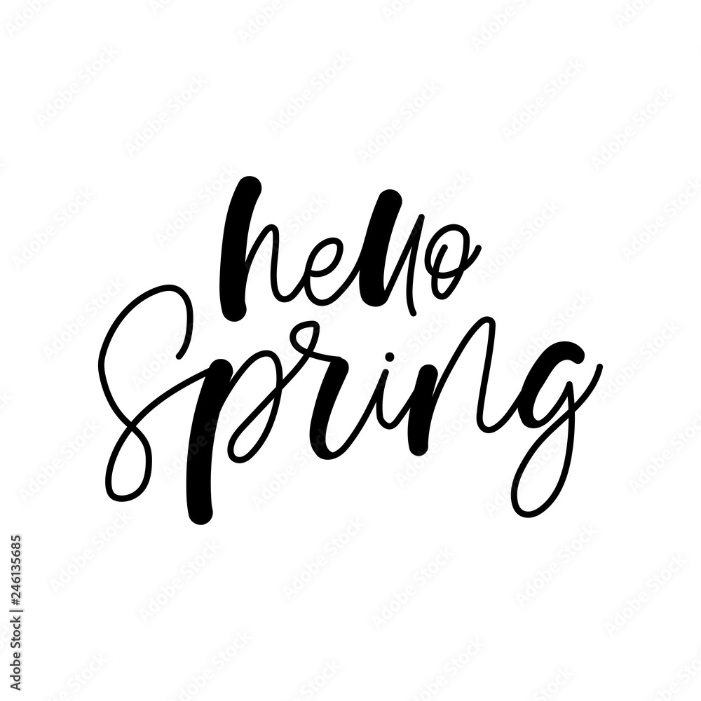 Spring lettering web banner template. Vector illustration EPS10