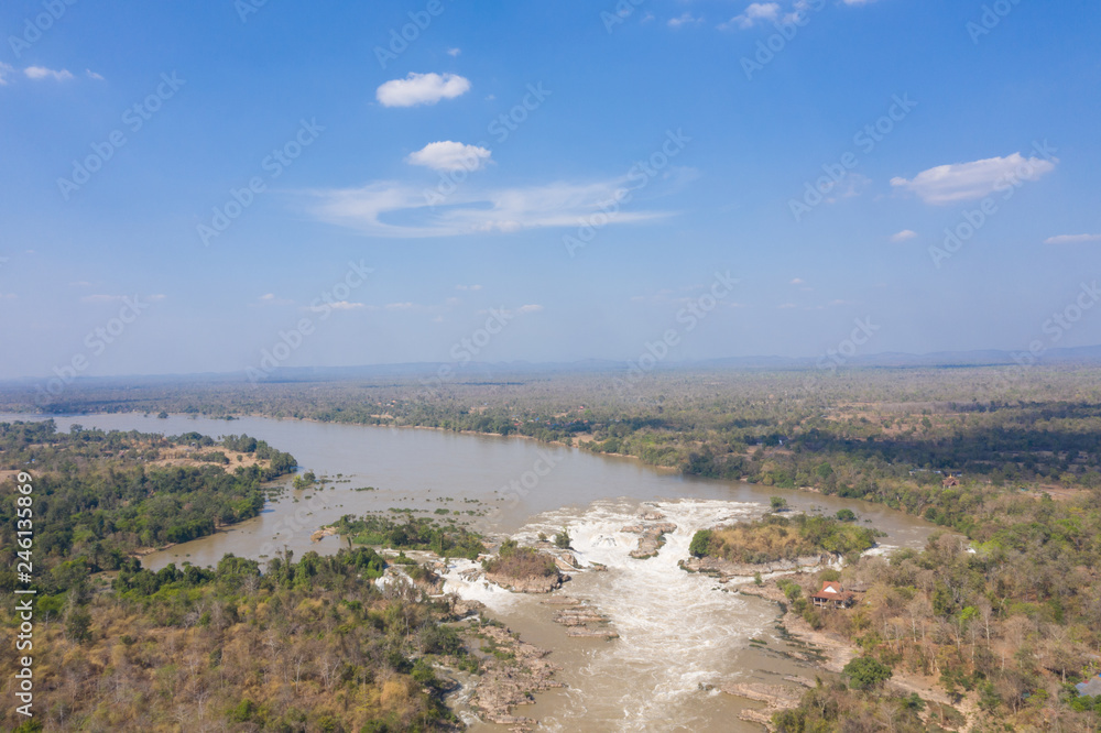 top view Khone Phapheng waterFall