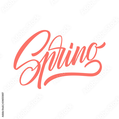 Spring lettering web banner template. Vector illustration EPS10