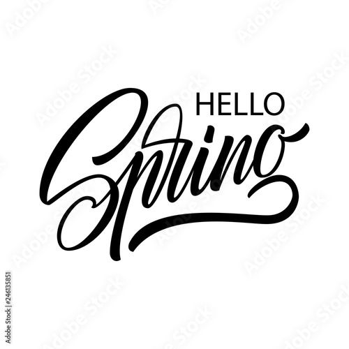 Spring lettering web banner template. Vector illustration EPS10