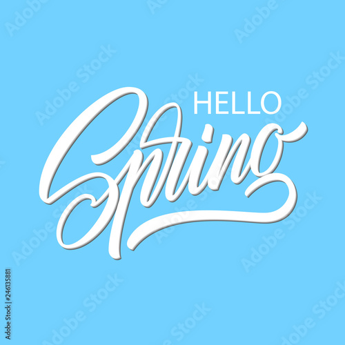 Spring lettering web banner template. Vector illustration EPS10