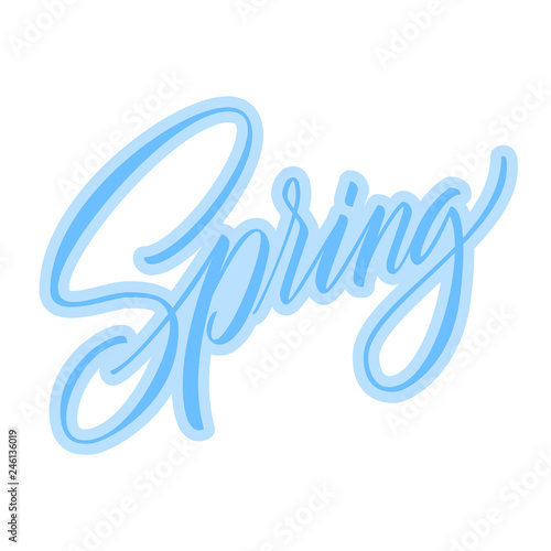 Spring lettering web banner template. Vector illustration EPS10