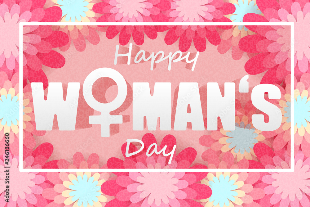 happy womans day with flower