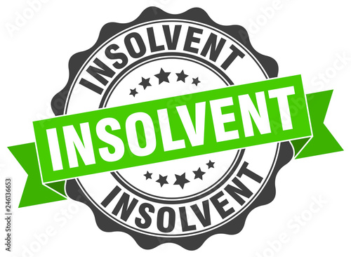 insolvent stamp. sign. seal