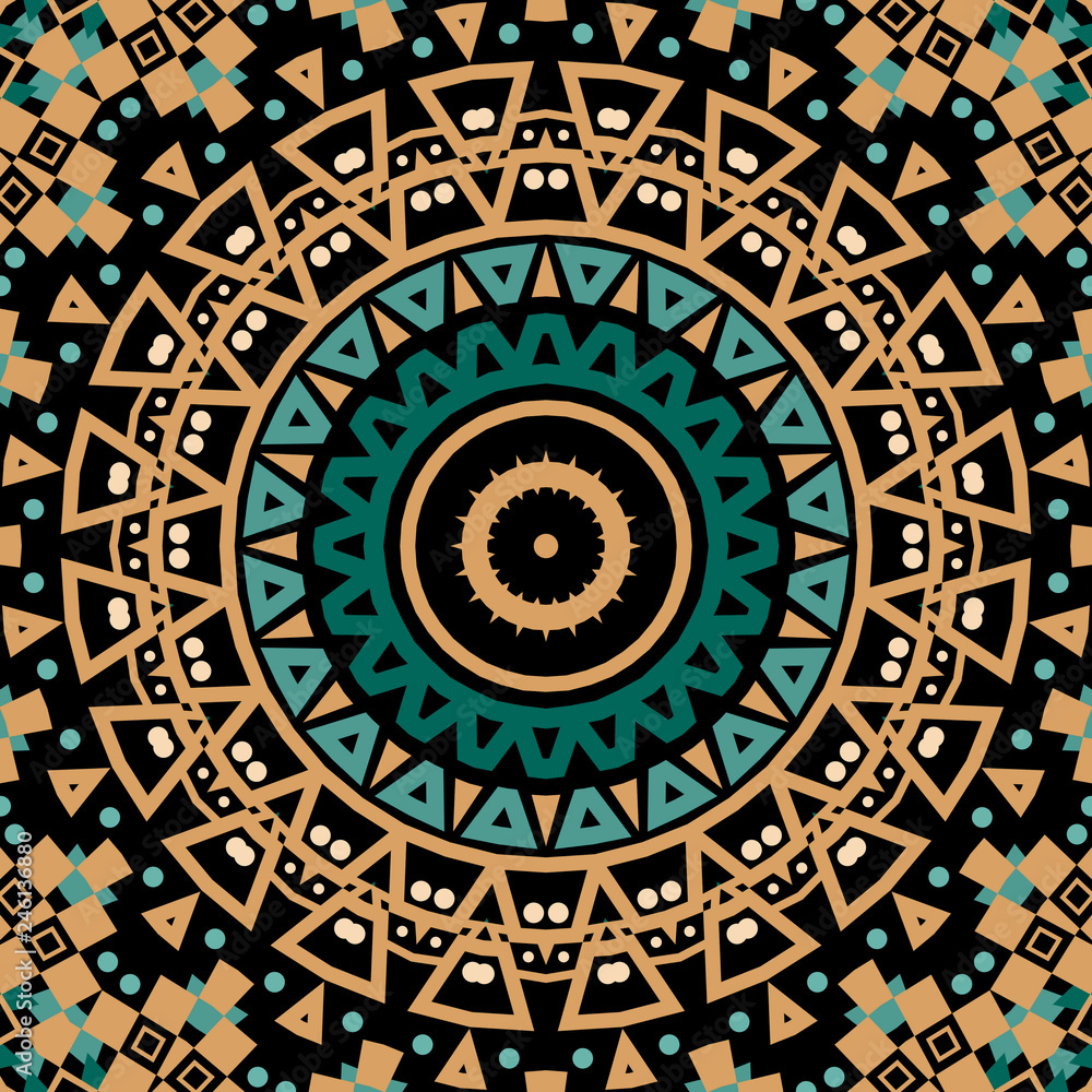 Seamless mosaic abstract kaleidoscope pattern