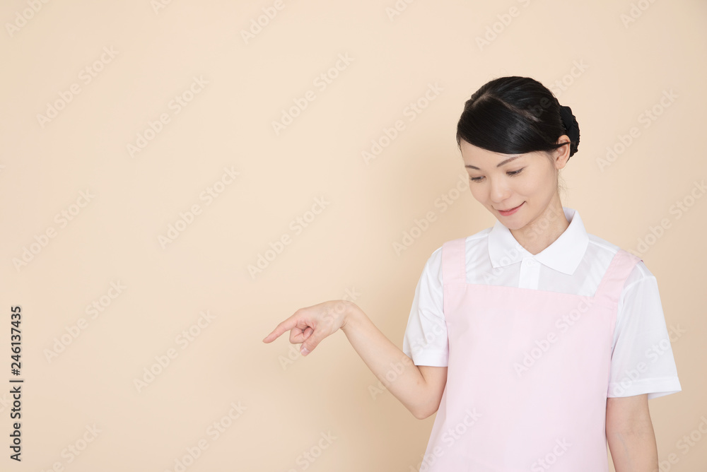 Working woman in an apron