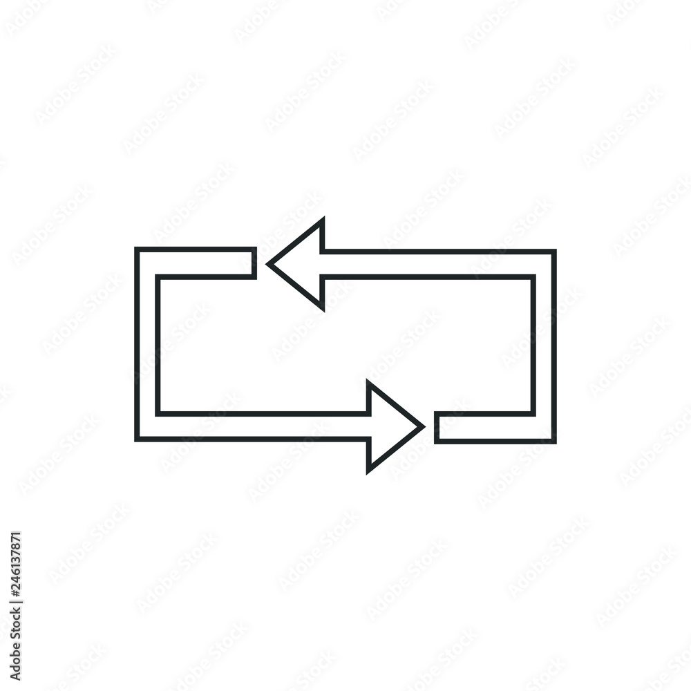 Simple black icon on white background. Repeat icon. Vector illustration web design element. Simple black icon on white background. Repeat icon. Vector illustration web design element.