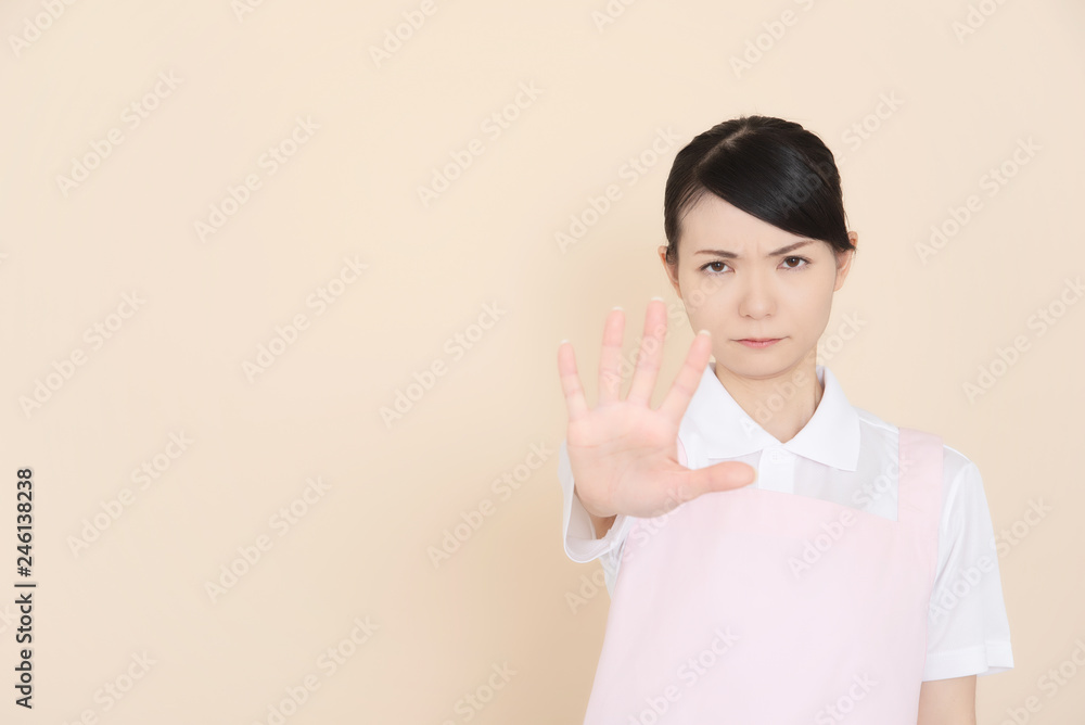 Working woman in an apron Working woman in an apron