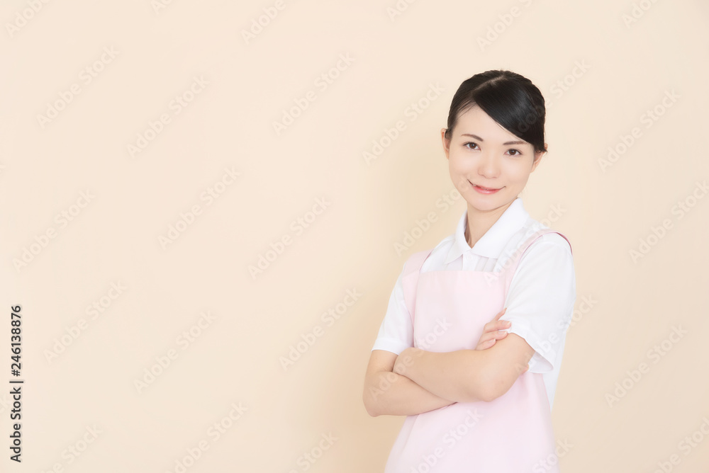 Working woman in an apron Working woman in an apron