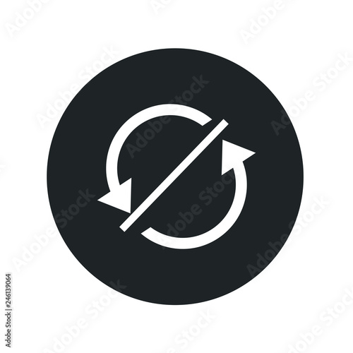 Simple black icon on white background. Repeat icon. Vector illustration web design element. 