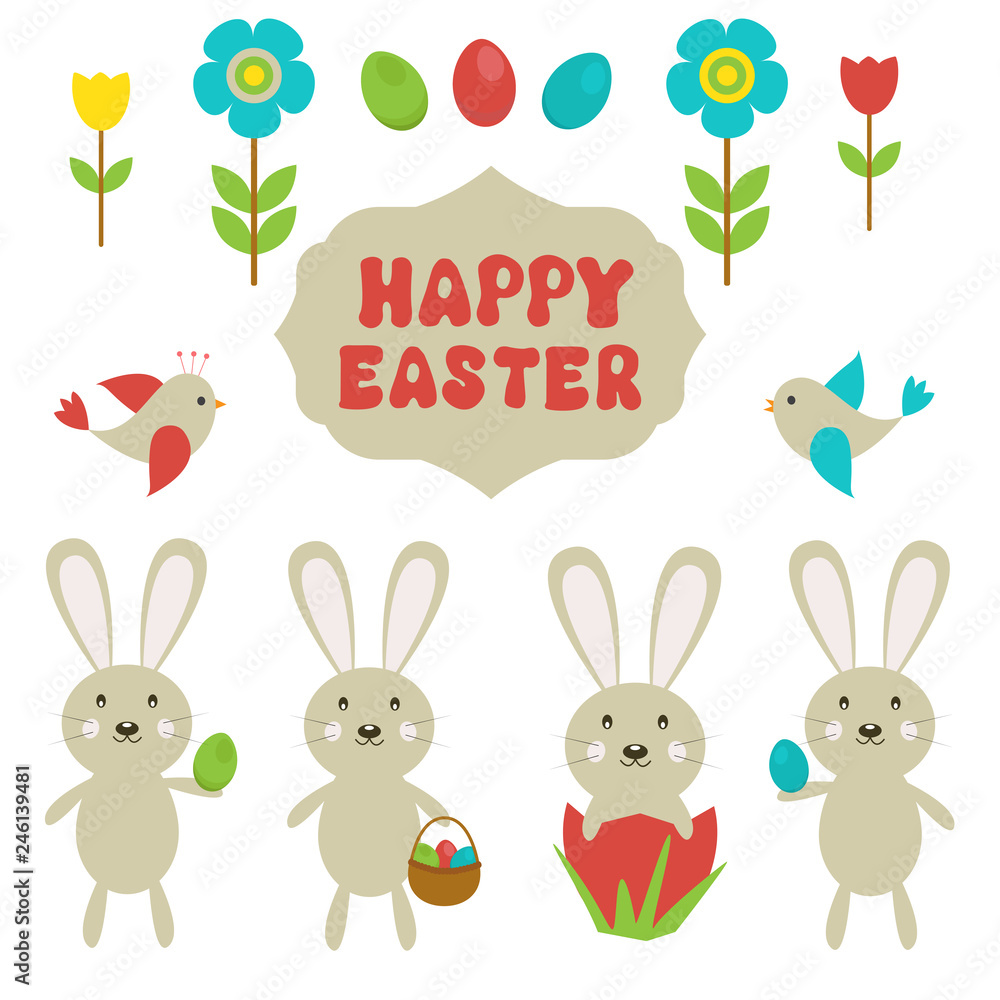 Obraz premium Vector set for Easter.