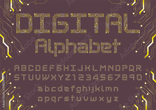 Digital Circuit board Alphabet design