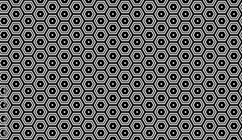 Monochrome seamless pattern with hexagons, honeycombs. Repetitive vector illustration