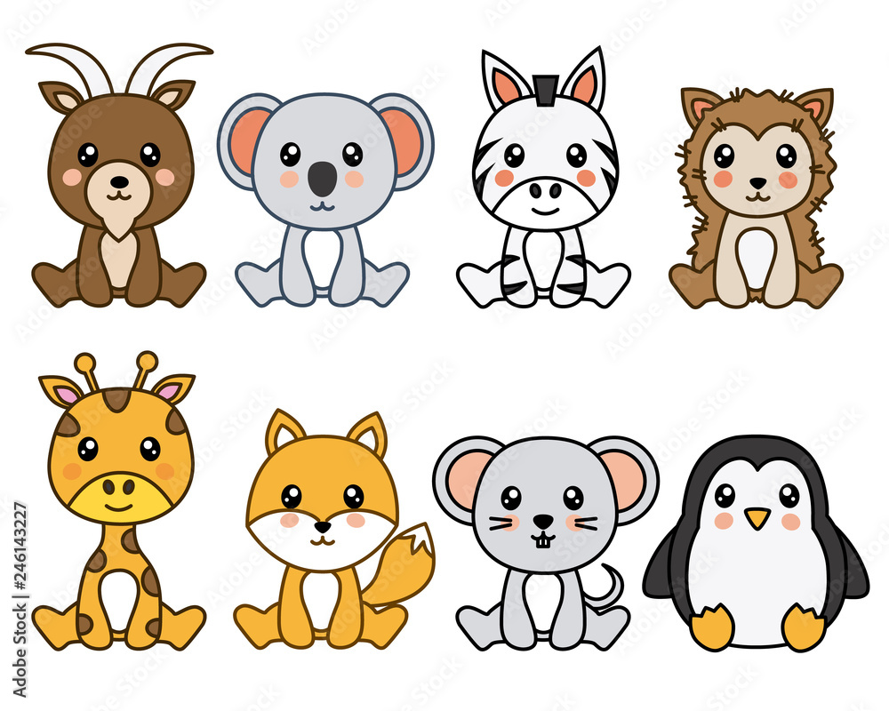 Fototapeta premium group of cute animals