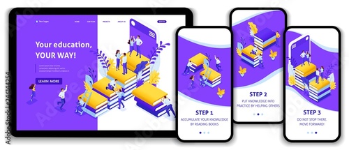 Isometric Concept for E-Learning, Education