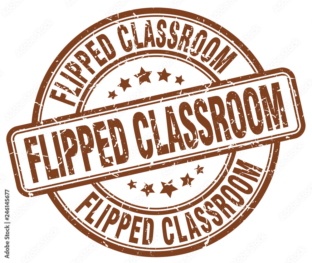 Obraz premium flipped classroom brown grunge stamp