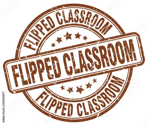 flipped classroom brown grunge stamp