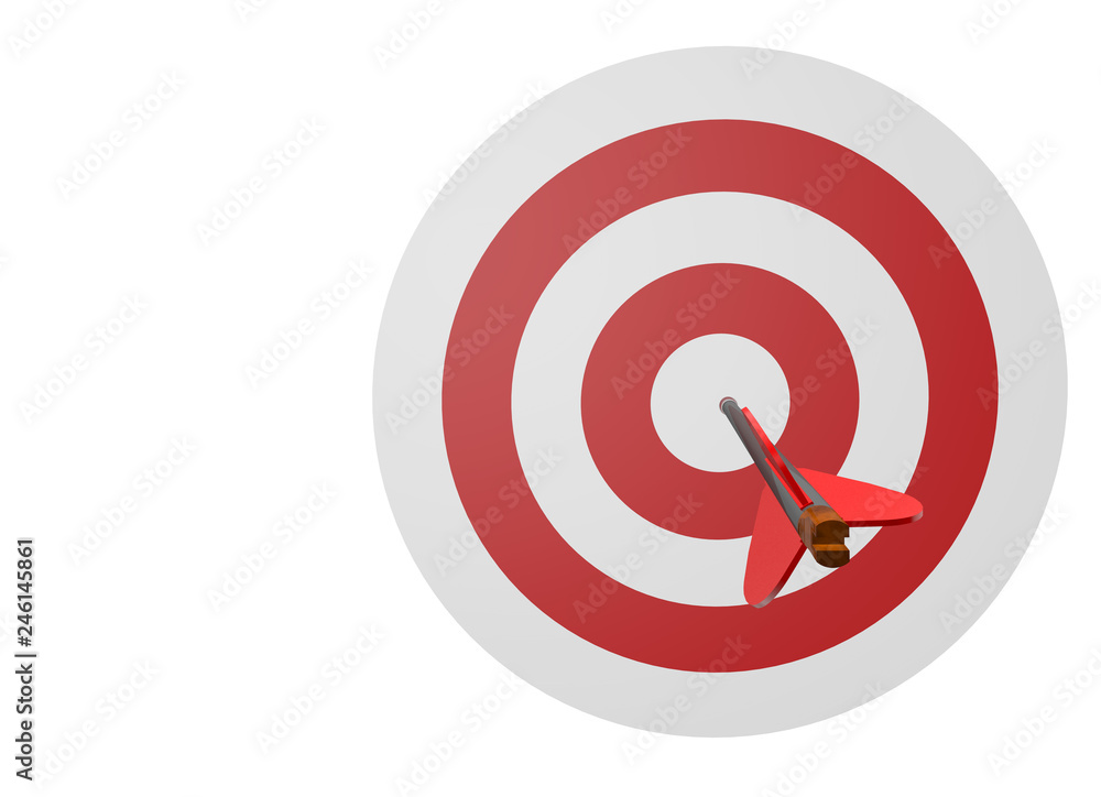 Target with arrow - 3d render