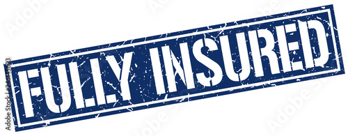 fully insured square grunge stamp