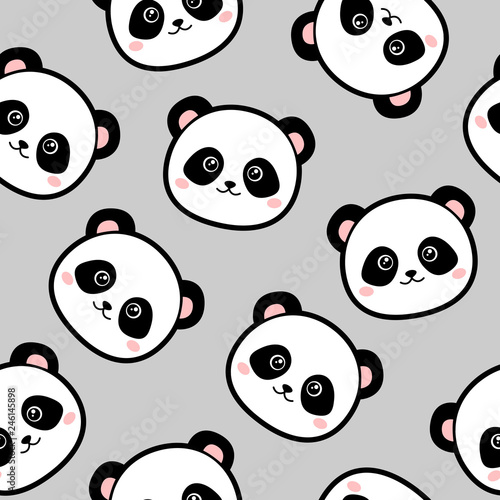 Fototapeta Naklejka Na Ścianę i Meble -  Cute panda seamless pattern