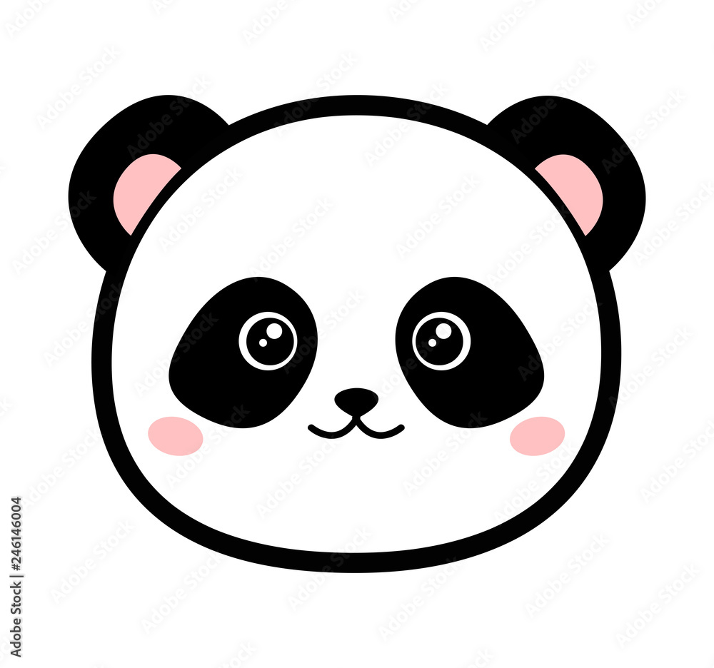 Naklejka premium Ikona głowy Panda