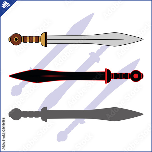 Large, powerful knife with a wide blade. Machete, kukri, cleaver. Dangerous combat edged weapons. Blade Weapons. Swords and daggers, machetes and other cold steel.