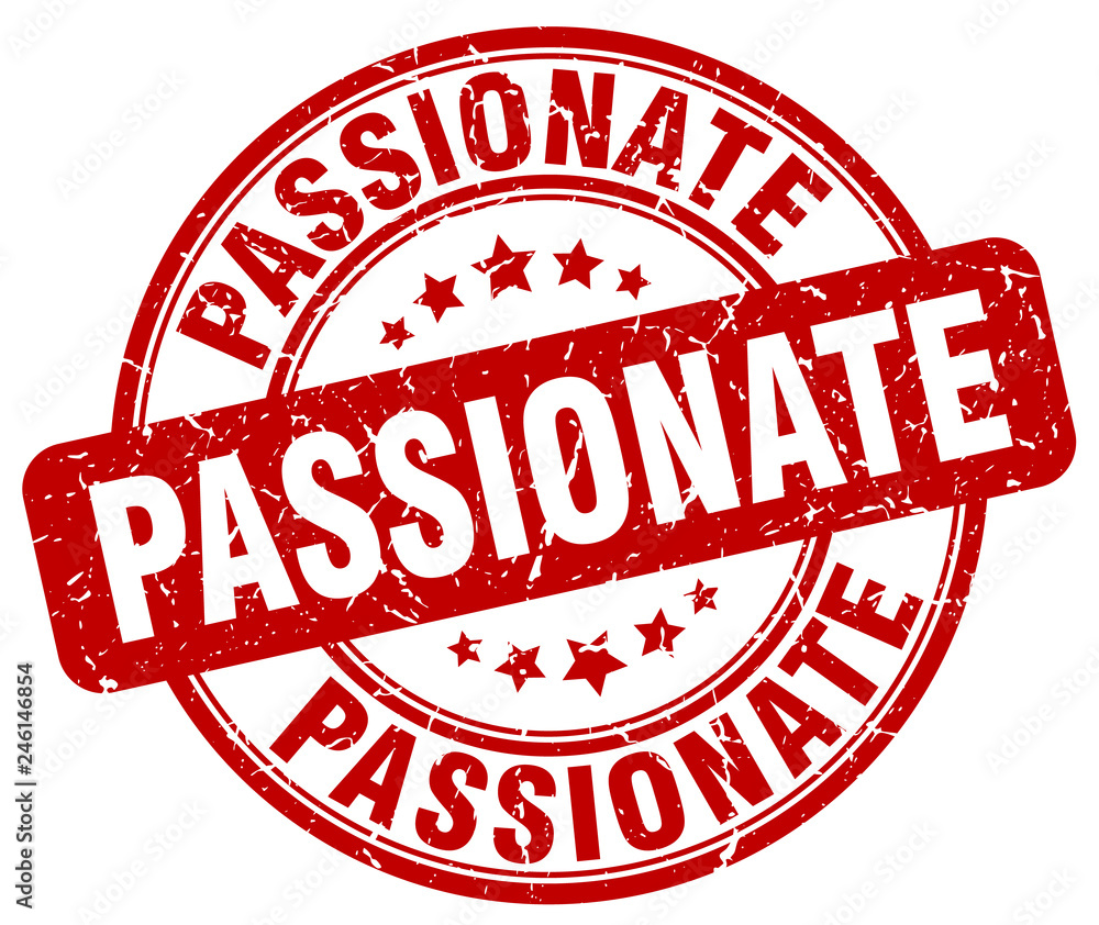 passionate red grunge stamp