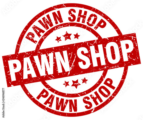 pawn shop round red grunge stamp