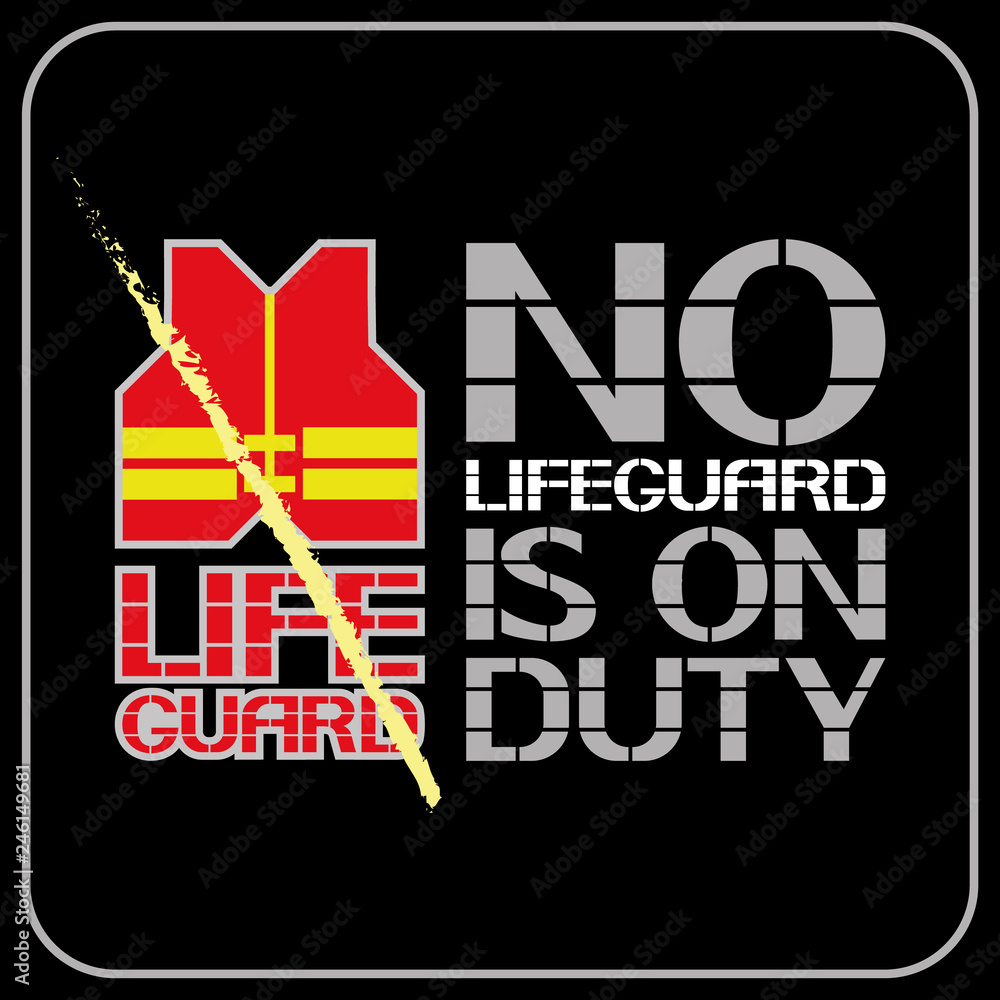 No lifeguard is on duty. Information for people having a rest on the nature near the water.