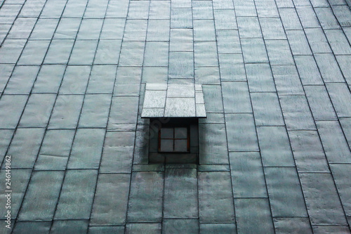 The roof of the building with window