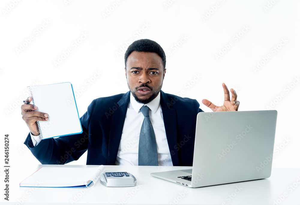 Portrait of angry and frustrated businessman shouting at laptop desperate, overworked and stressed Portrait of angry and frustrated businessman shouting at laptop desperate, overworked and stressed