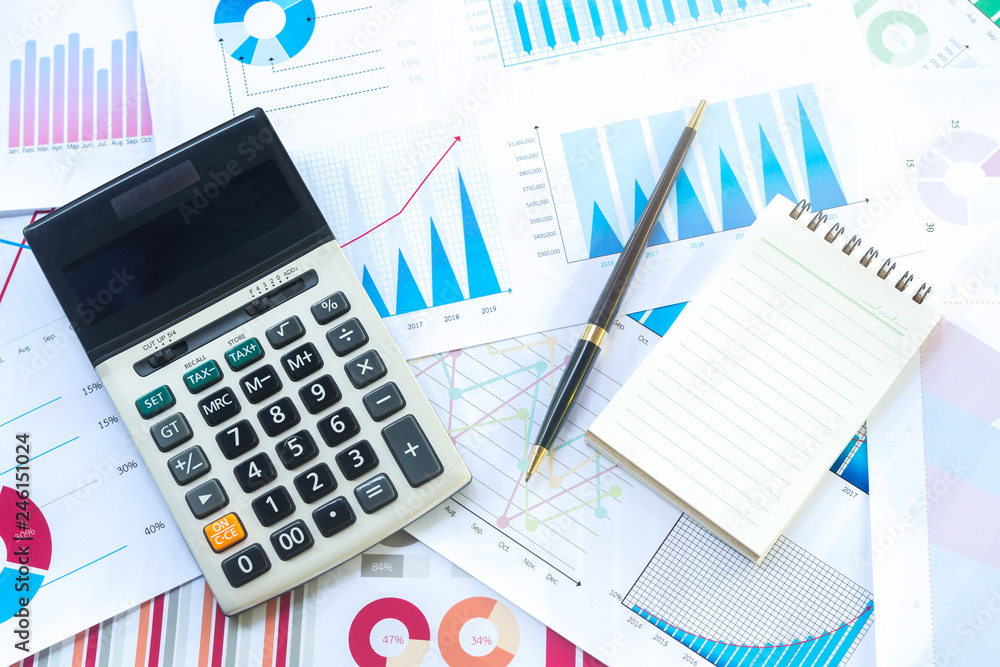 Calculator with Business Graphs finance document. Calculator with Business Graphs finance document.
