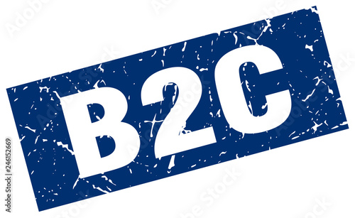 square grunge blue b2c stamp