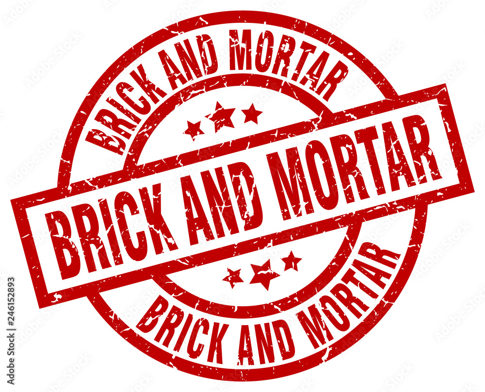 brick and mortar round red grunge stamp brick and mortar round red grunge stamp
