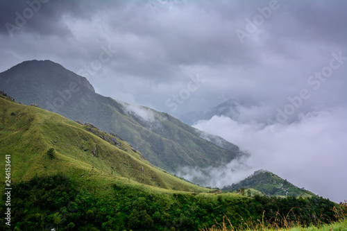 Munnar (also known as tea capital of India) during Monsoon in Kerala, India 
