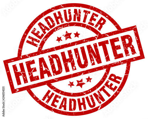 headhunter round red grunge stamp
