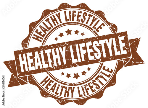 healthy lifestyle stamp. sign. seal