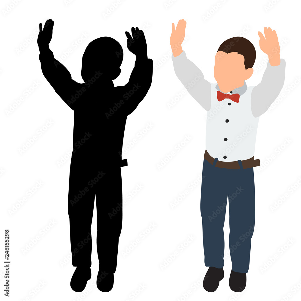 vector, isolated, child silhouette, boy, icon, flat style vector, isolated, child silhouette, boy, icon, flat style