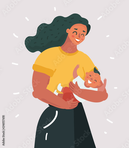 Baby In A Tender Embrace Of Mother