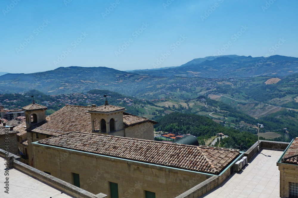 View from Titano mountain, San Marino at neighborhood