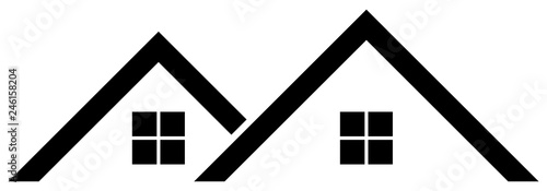 Home real estate roof window icon vector, house logo 
