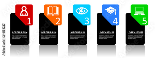 Infographic vector template for presentation, chart, diagram, graph, business and education concept with 5 options