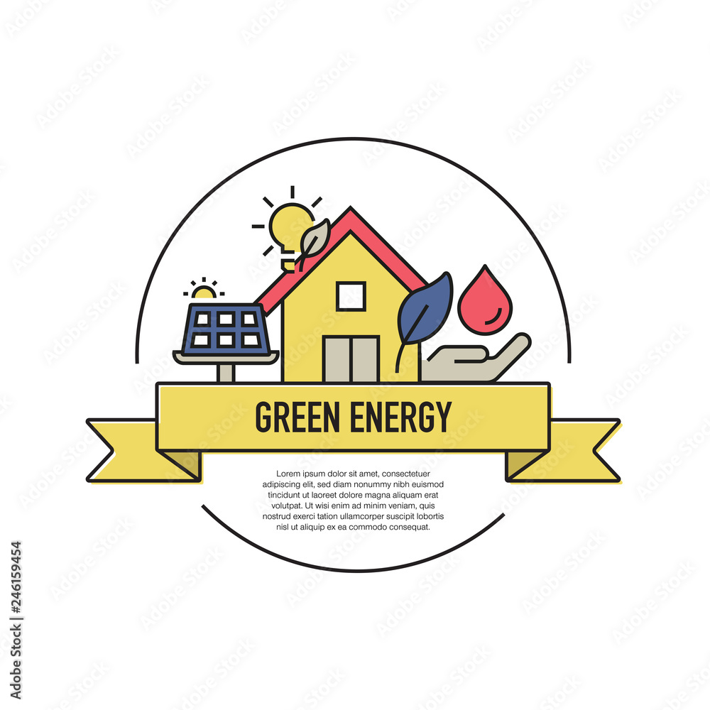 GREEN ENERGY LINE ICON SET