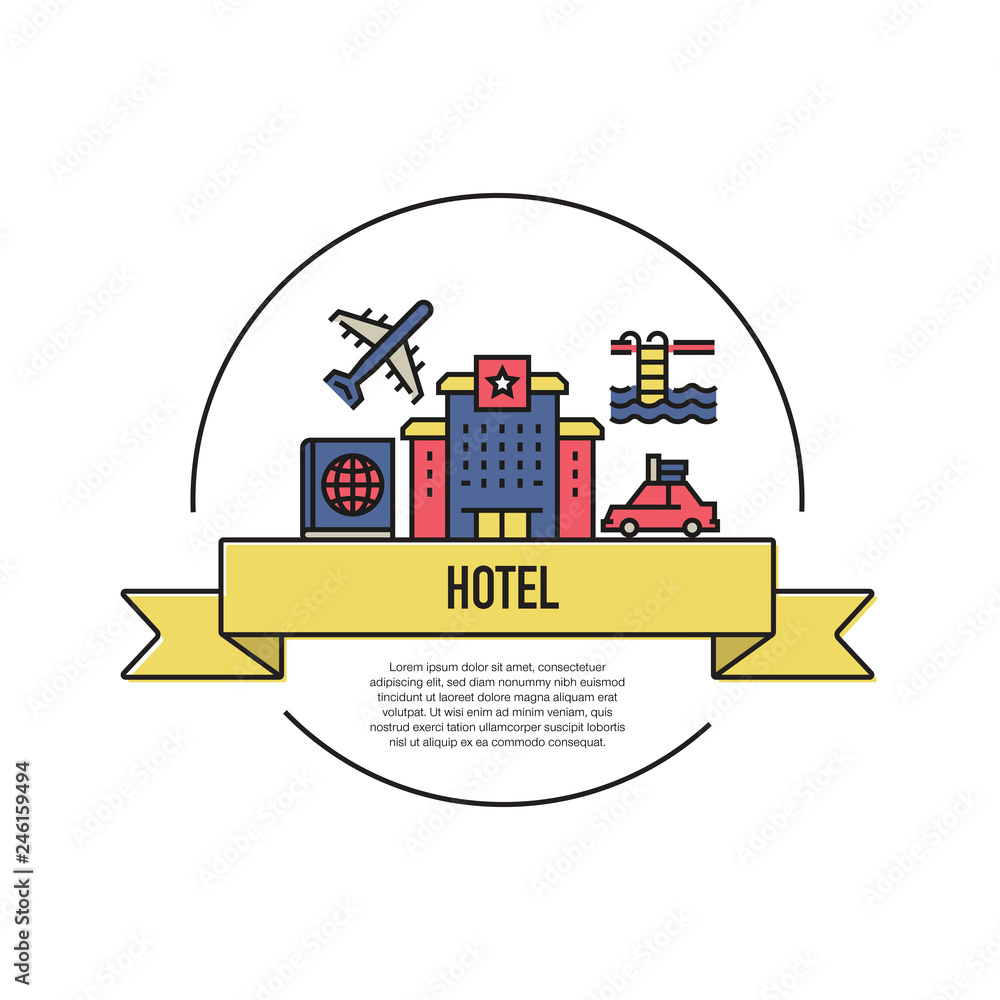 Obraz premium HOTEL LINE ICON SET